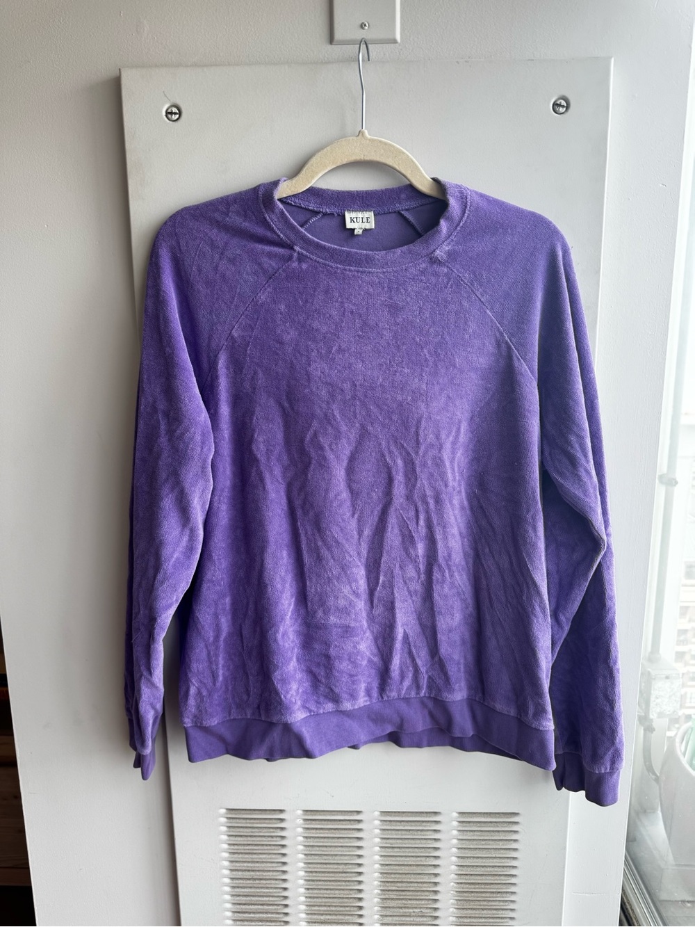 Kule Purple Violet Terry Crewneck Sweatshirt Sz S